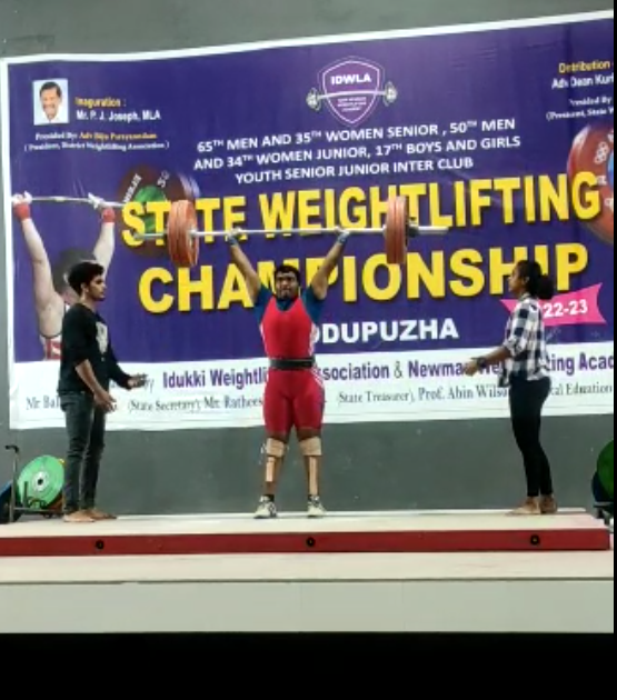 Amal Salas of BA English got First prize in State Weight Lifting Championship